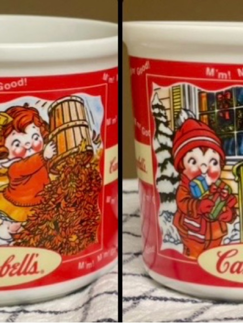 2 Vintage Campbell’s Soup Kids Ceramic Mugs